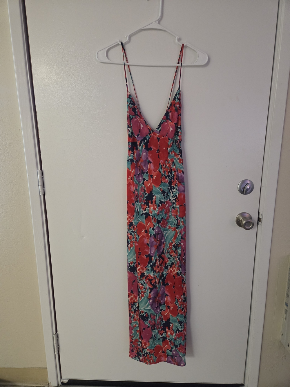 RESA Floral Maxi Dress in Red/ Green/Purple